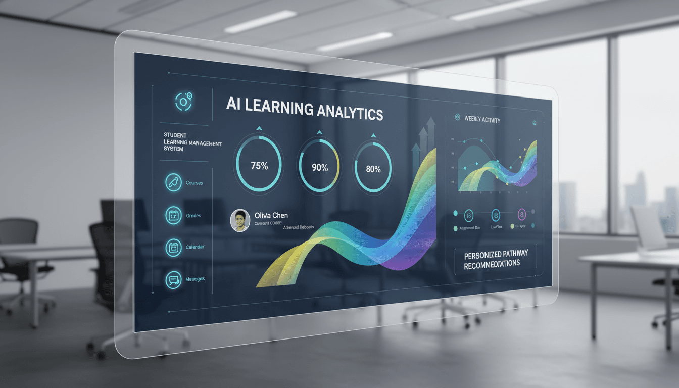 AI-powered educational technology platform showing real-time course analytics and student engagement data