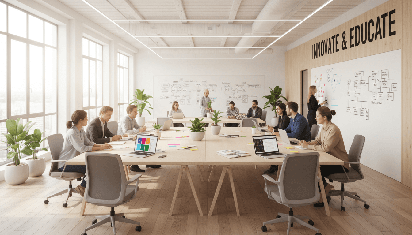 Course Genius team working together in a modern Melbourne office environment